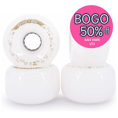 Light-up Indoor/Outdoor wheel | 80A 62 MM | White Glow Wheel Set | FREE SHIPPING