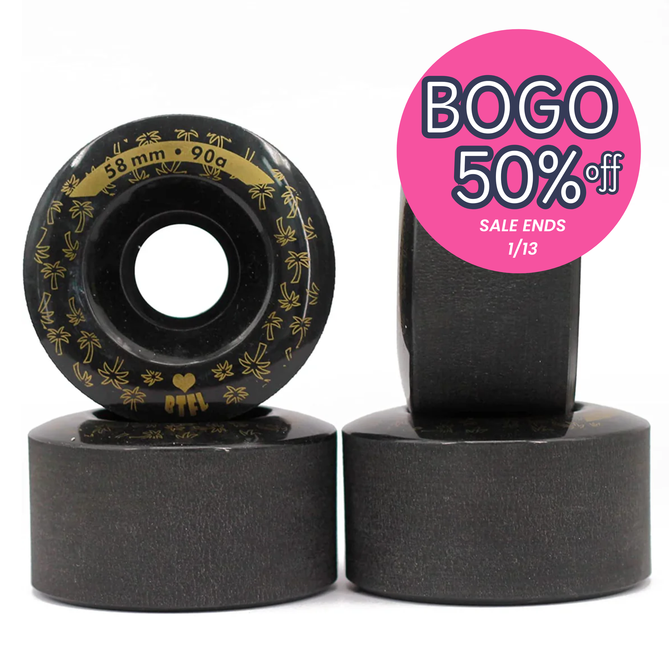 90A Indoor/Outdoor | (57 MM x 32MM) | Black Hybrid Trick Wheel Set | FREE SHIPPING