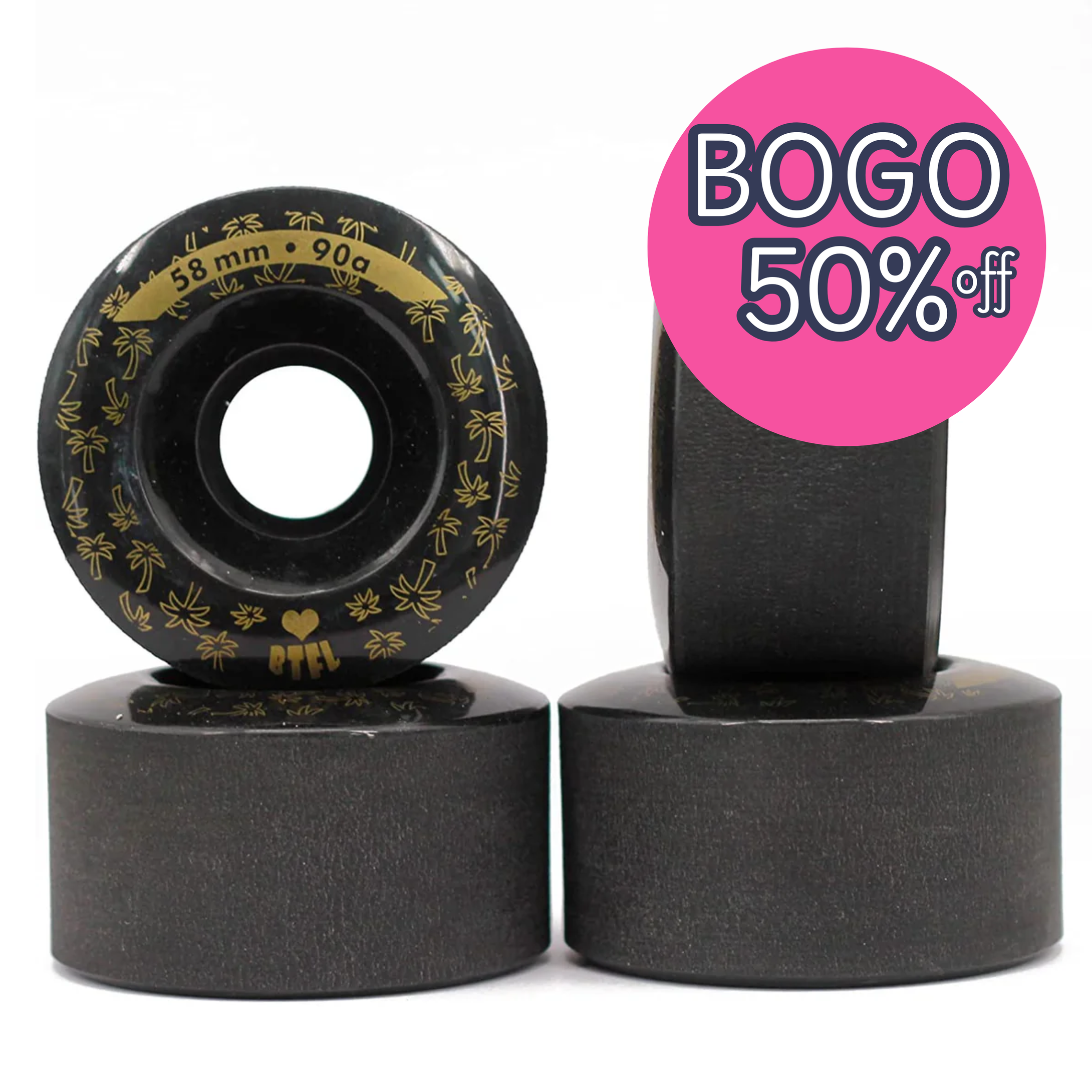 90A Indoor/Outdoor | (57 MM x 32MM) | Black Hybrid Trick Wheel Set | F