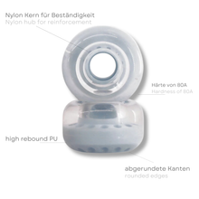 80A Indoor/Outdoor | 2.44" (62 MM) | Light Blue Wheels Set | FREE SHIPPING