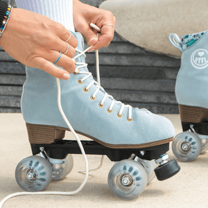 BTFL Scarlett Pro Refurbished roller skates available at BTFLStore.com lace up