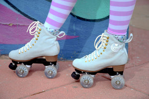 BTFL Scarlett Pro Genuine Suede Artistic roller skate available at BTFLStore.com street